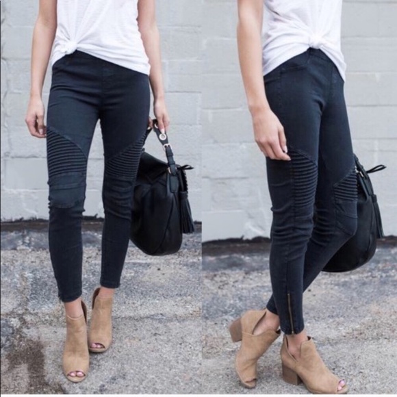 Black Moto Leggings - Picture 2 of 7